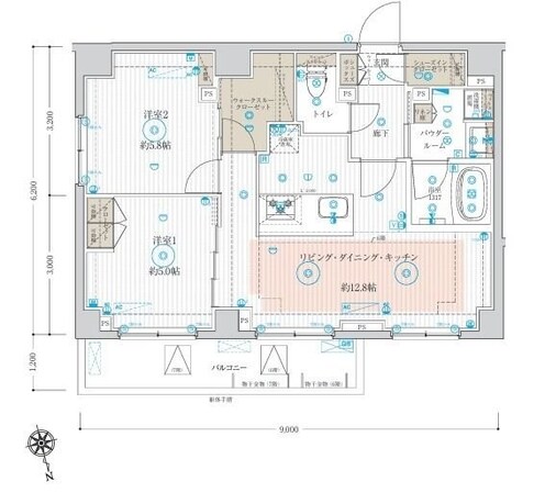 ARCOBALENO TAKENOTSUKAの物件間取画像